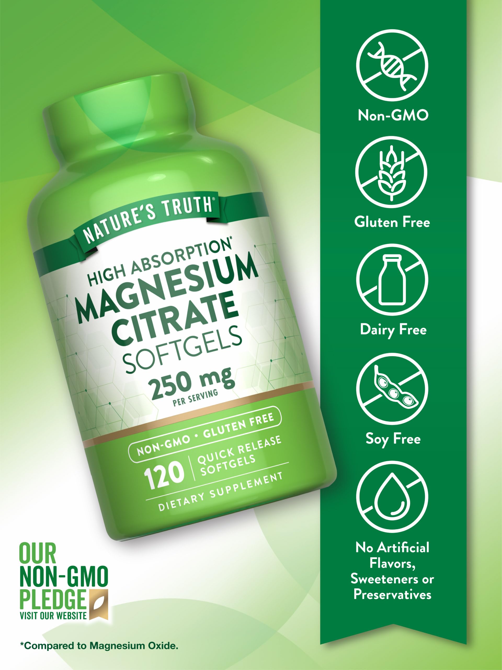 Foto 3 | Suplemento Nature's Truth De Citrato De Magnesio 250 Mg 120 Cápsulas Blandas - Venta Internacional.