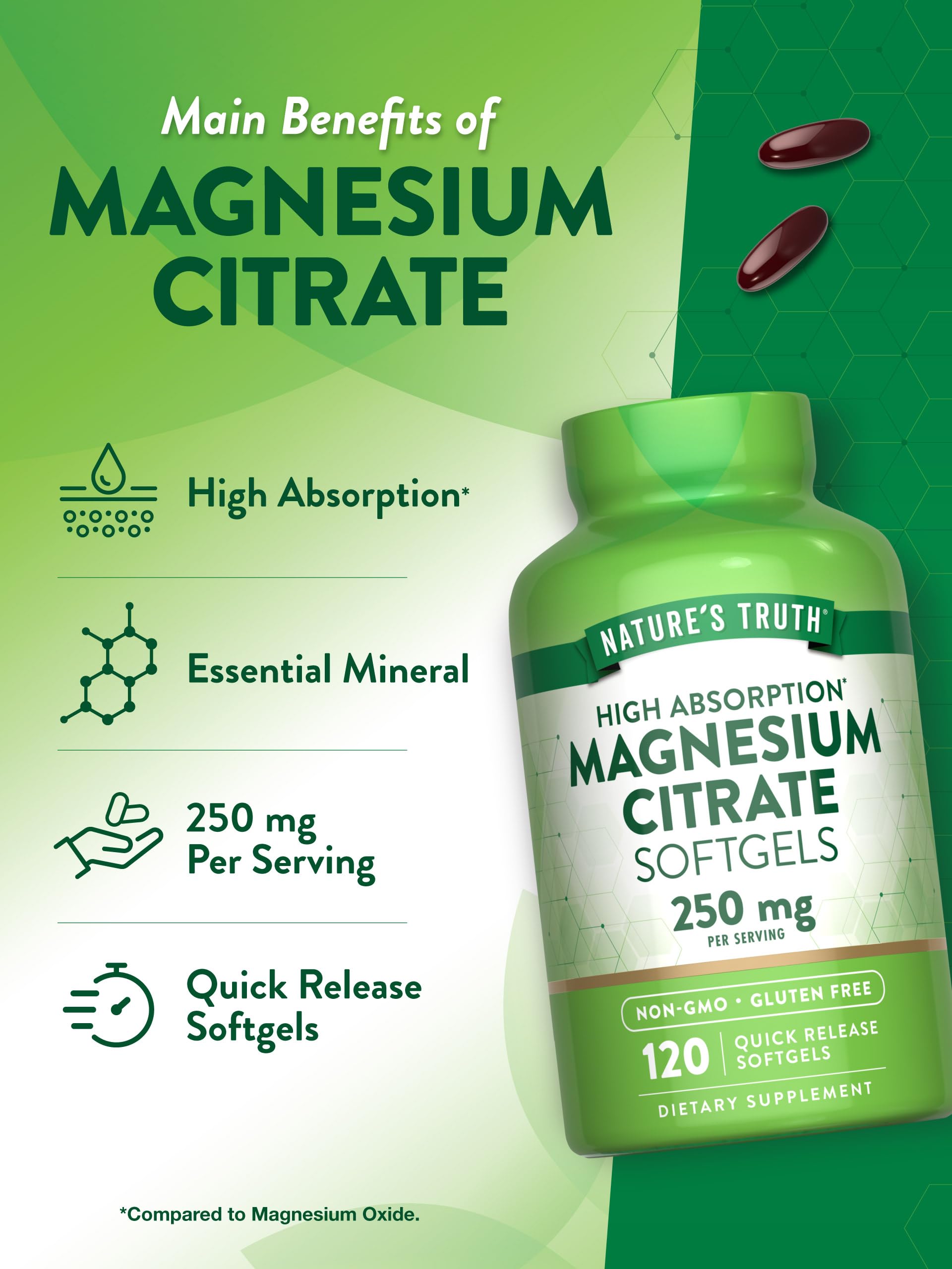 Foto 6 pulgar | Suplemento Nature's Truth De Citrato De Magnesio 250 Mg 120 Cápsulas Blandas - Venta Internacional.