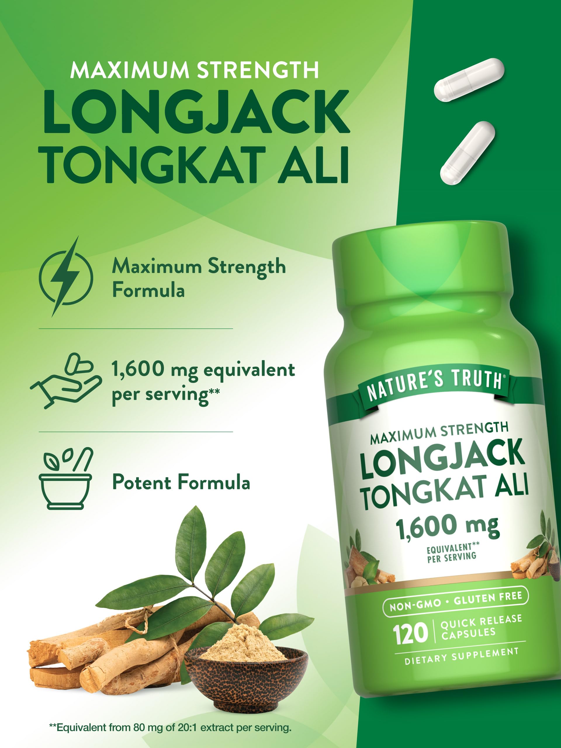 Foto 5 | Suplemento Nature's Truth Longjack Tongkat Ali 1600 Mg 120 Cápsulas - Venta Internacional.
