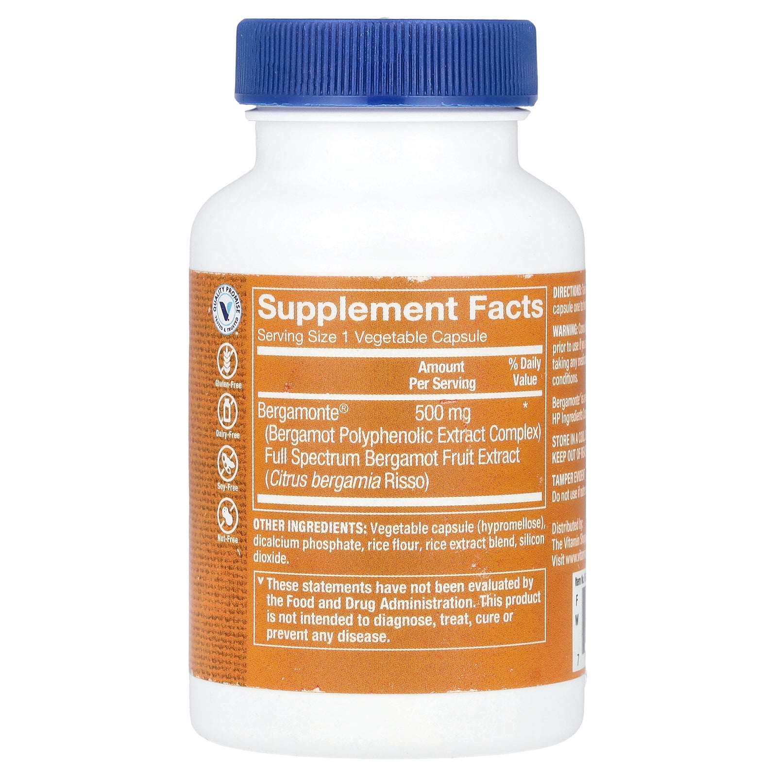 Foto 3 pulgar | Suplemento The Vitamin Shoppe Citrus Bergamota 500 Mg 60 Cápsulas - Venta Internacional.