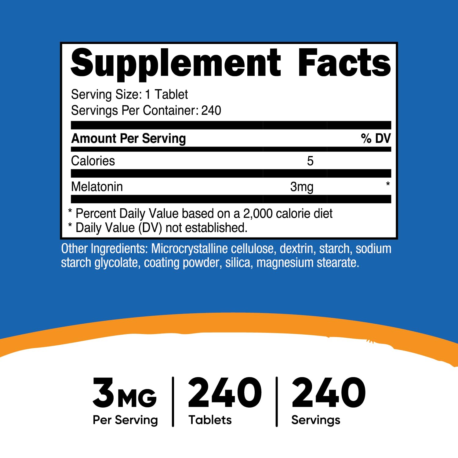 Foto 3 pulgar | Suplemento Nutricost De Melatonina, 3 Mg, 240 Comprimidos Sin Ogm - Venta Internacional.