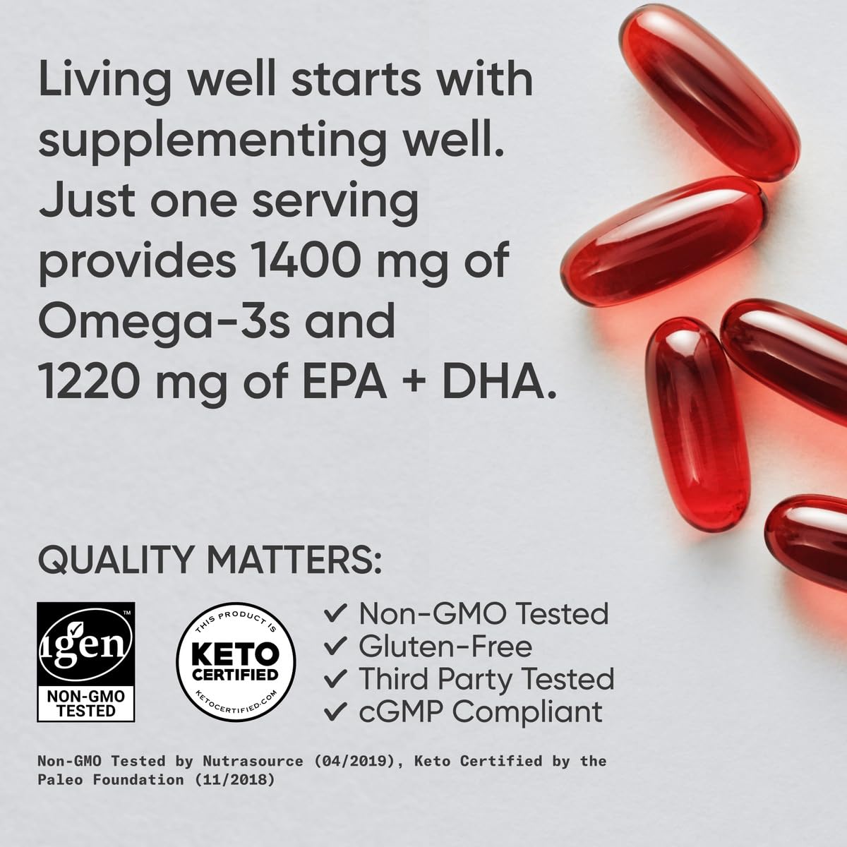 Foto 4 | Aceite De Pescado Keto Omega De Supplement Sports Research, 1400 Mg, 120 Cápsulas Blandas - Venta Internacional.