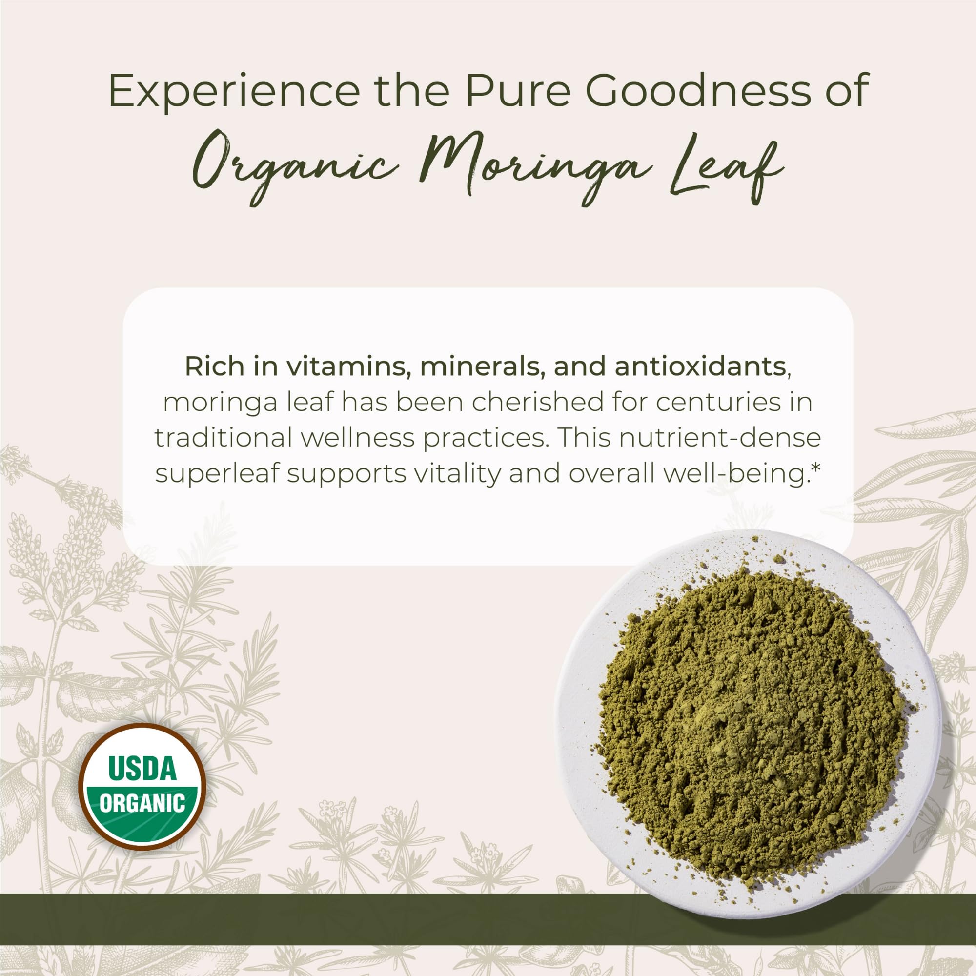 Foto 2 | Polvo Orgánico De Hojas De Moringa Starwest Botanicals, Bolsa De 454 G - Venta Internacional.