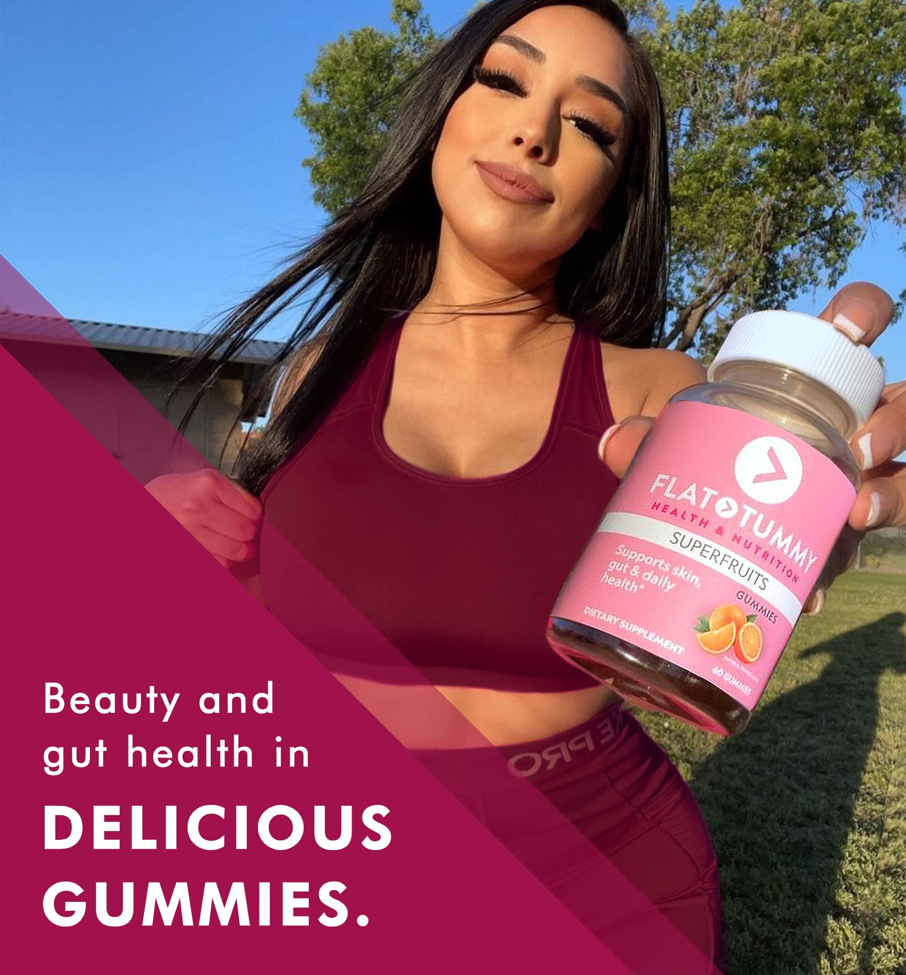 Foto 5 pulgar | Gomitas Supplement Flat Tummy Tea Superfruits, 60 Unidades - Venta Internacional.
