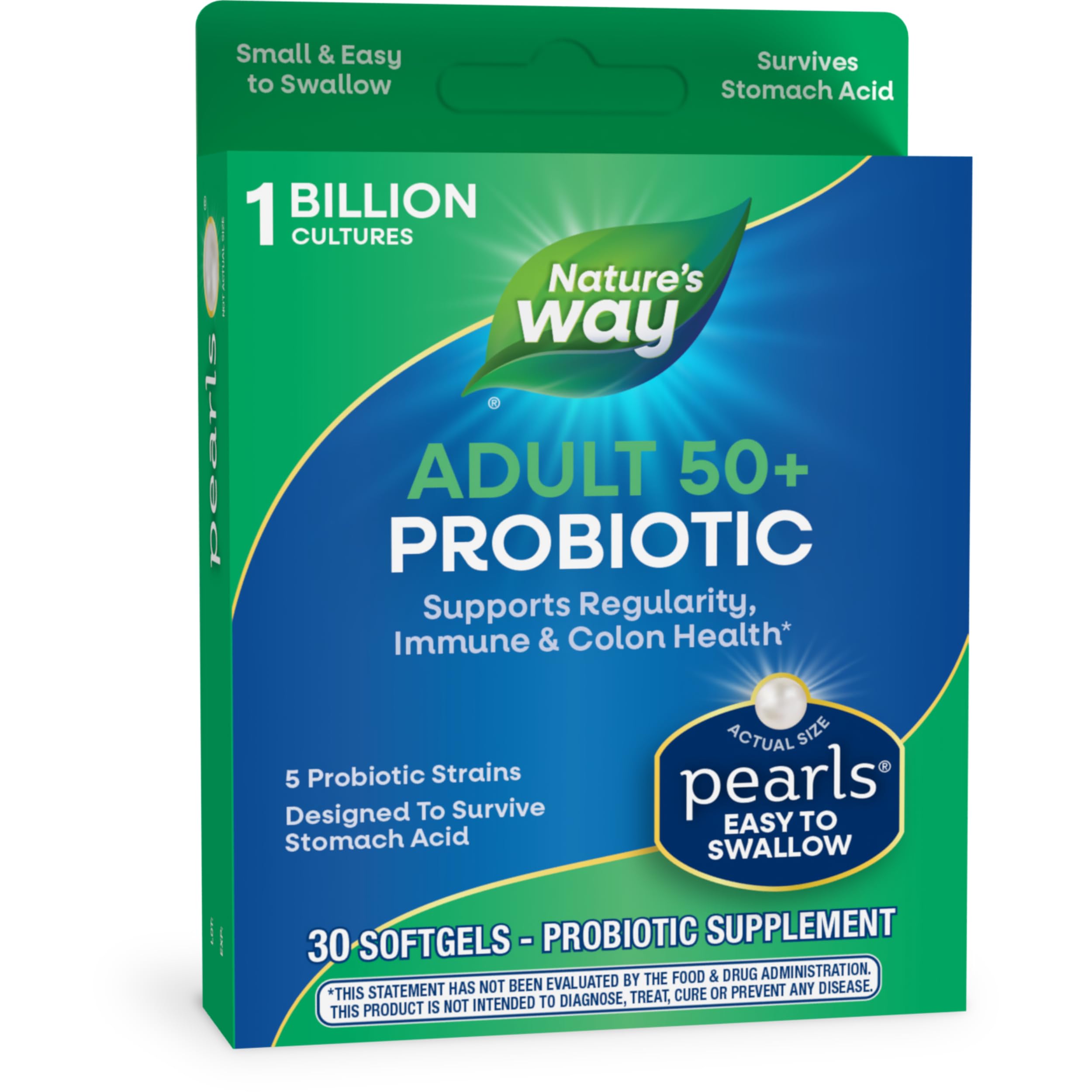 Foto 2 pulgar | Suplemento Nature's Way Adults 50+ Probiotic Pearls 30 Cápsulas Blandas - Venta Internacional.