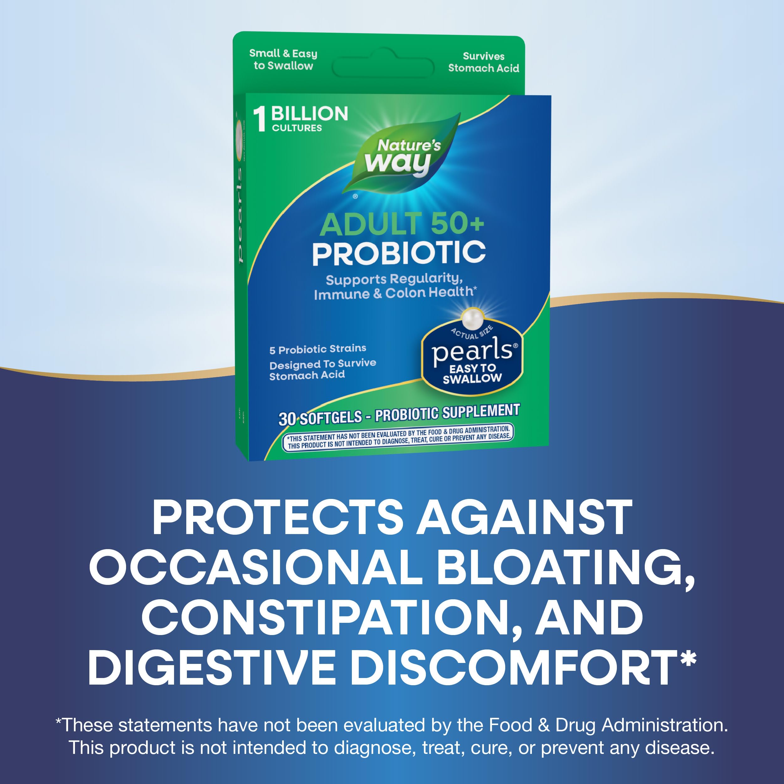 Foto 5 pulgar | Suplemento Nature's Way Adults 50+ Probiotic Pearls 30 Cápsulas Blandas - Venta Internacional.