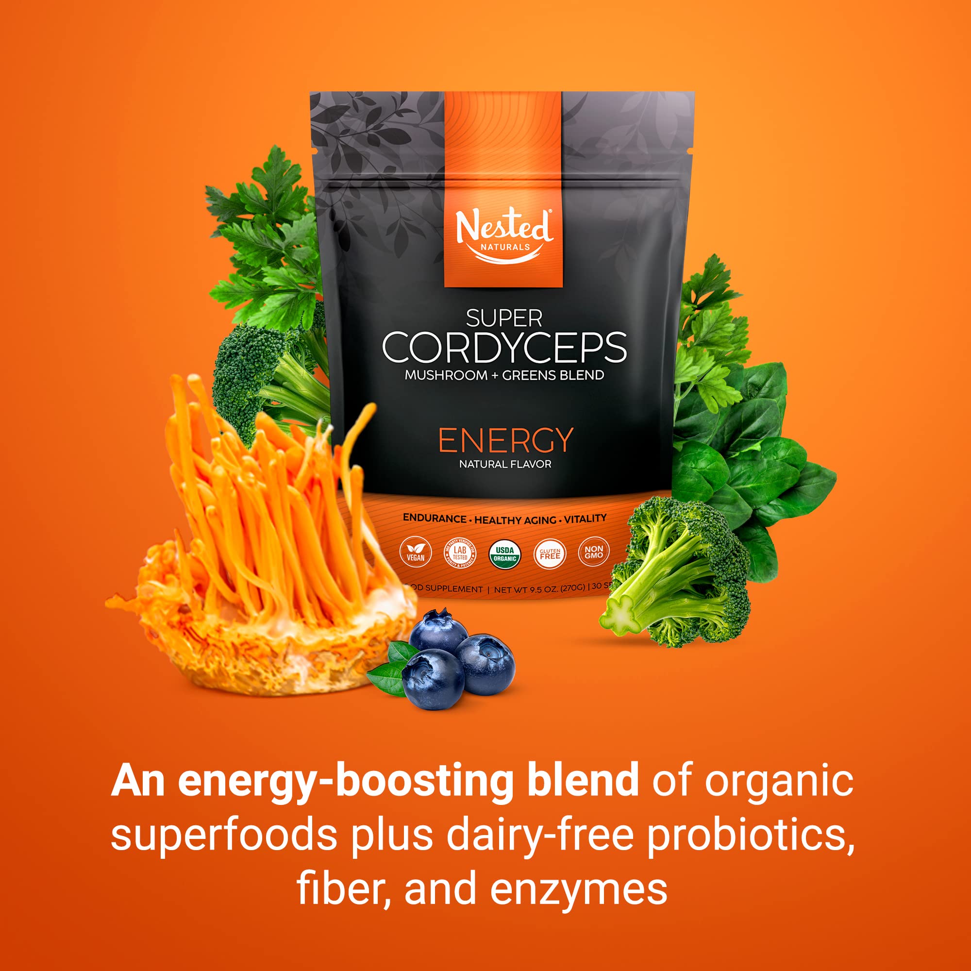 Foto 2 | Superalimento En Polvo Nested Naturals Super Greens, 30 Porciones - Venta Internacional.