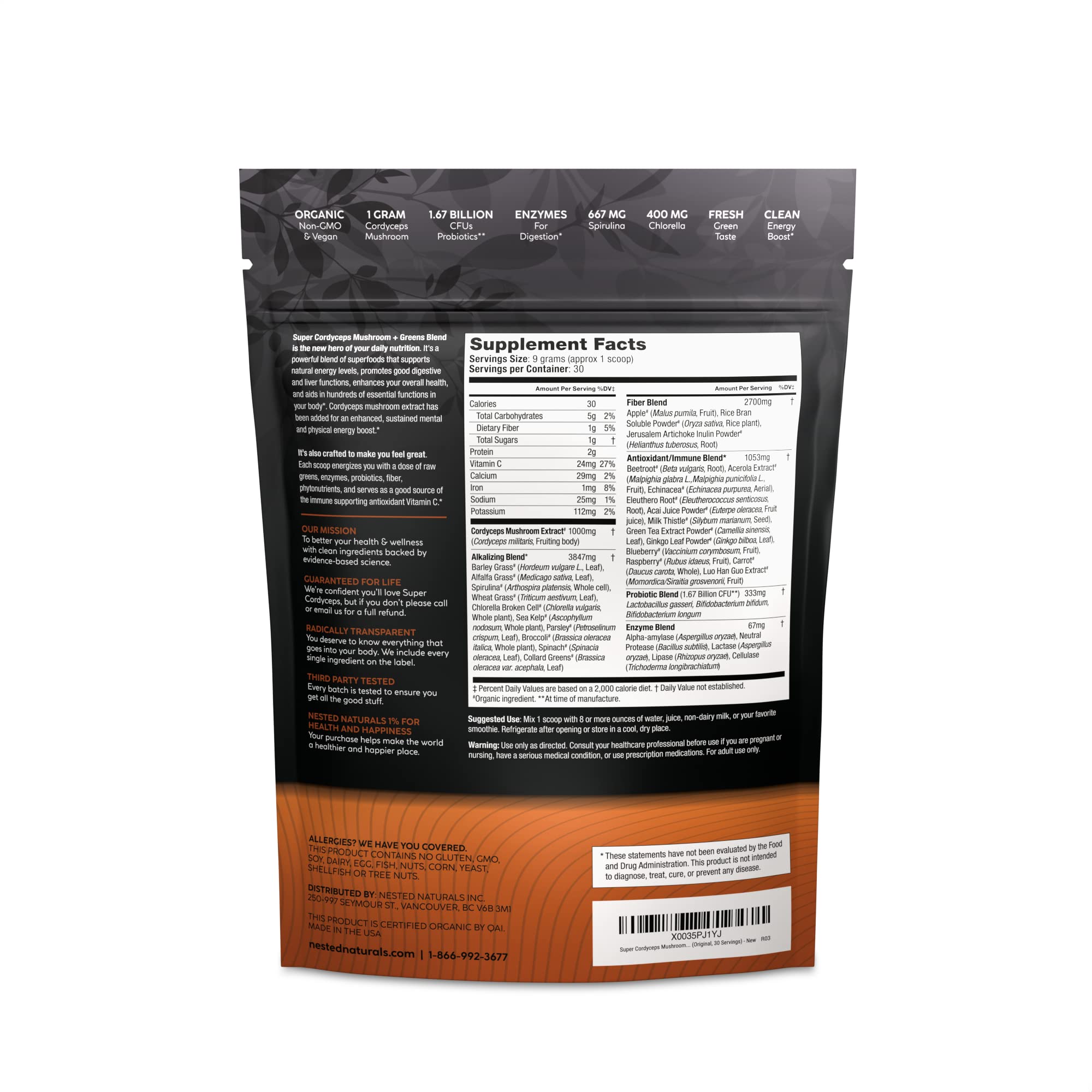 Foto 6 pulgar | Superalimento En Polvo Nested Naturals Super Greens, 30 Porciones - Venta Internacional.