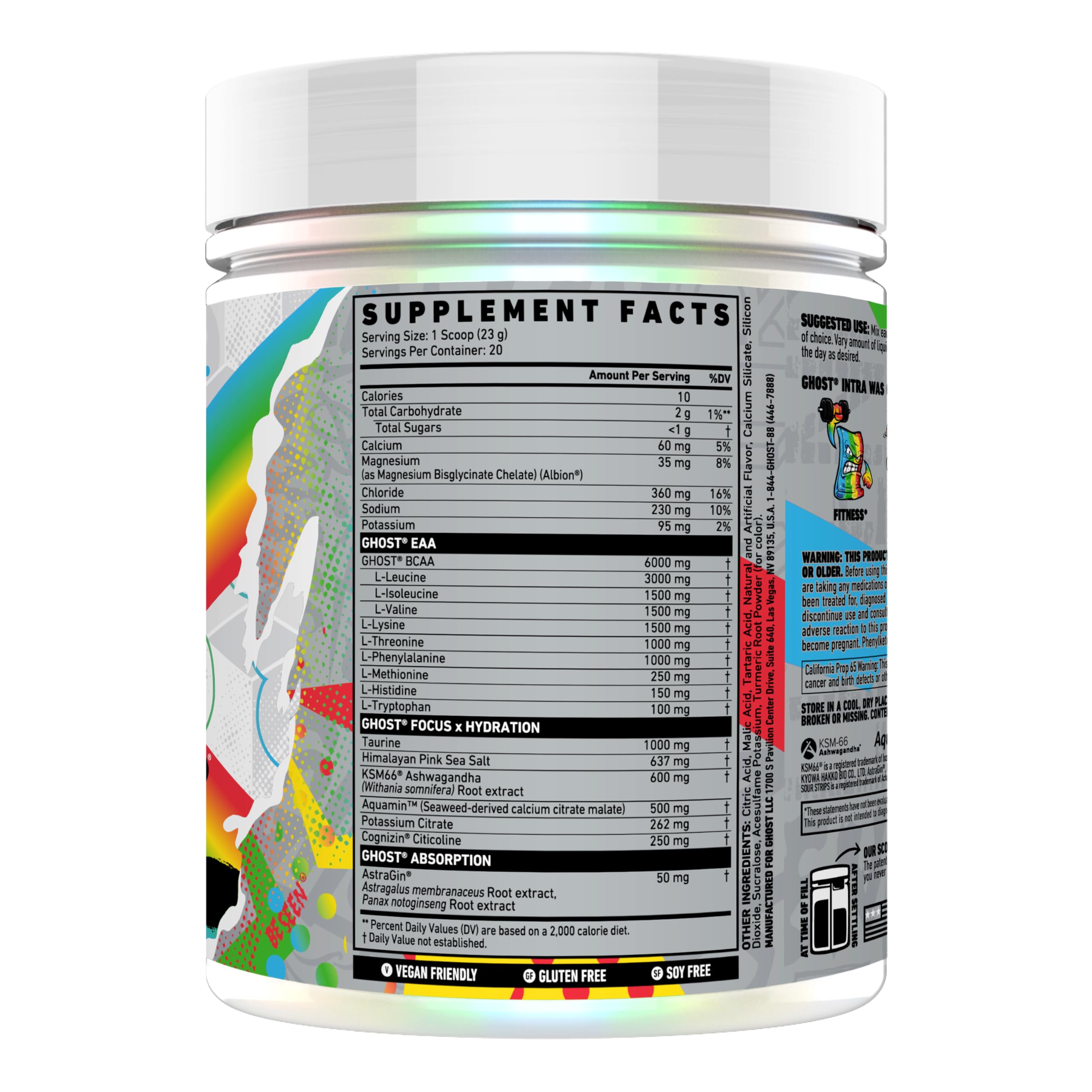 Foto 3 pulgar | Polvo Intra Workout Ghost Sour Strips Rainbow 560 G - Venta Internacional.