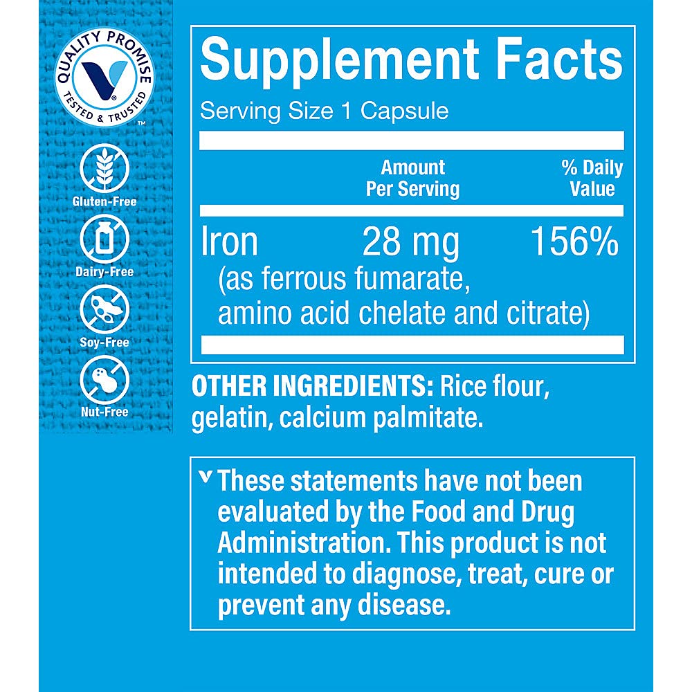 Foto 3 | Suplemento The Vitamin Shoppe Iron 28 Mg 300 Cápsulas - Venta Internacional.