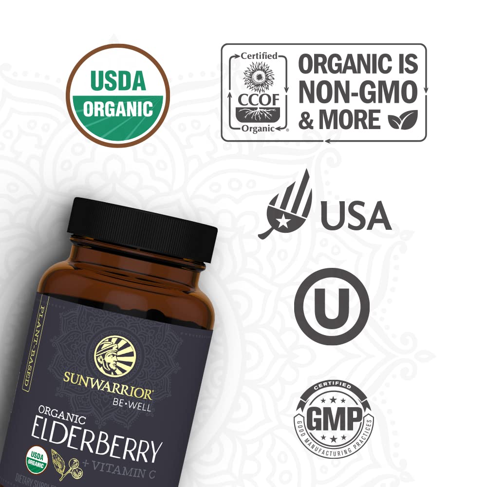 Foto 4 pulgar | Suplemento Sunwarrior Elderberry + Vitamina C 30 Cápsulas - Venta Internacional.