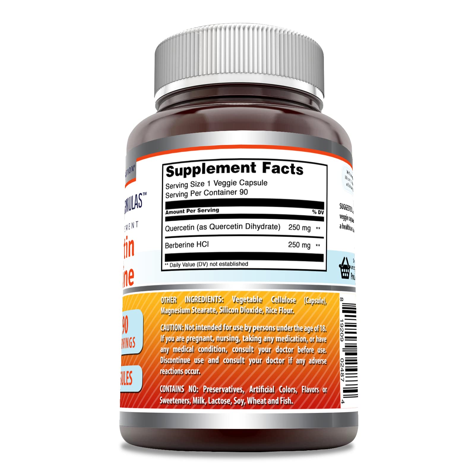 Foto 4 pulgar | Suplemento Amazing Formulas: Quercetina Y Berberina, 500 Mg - Venta Internacional.