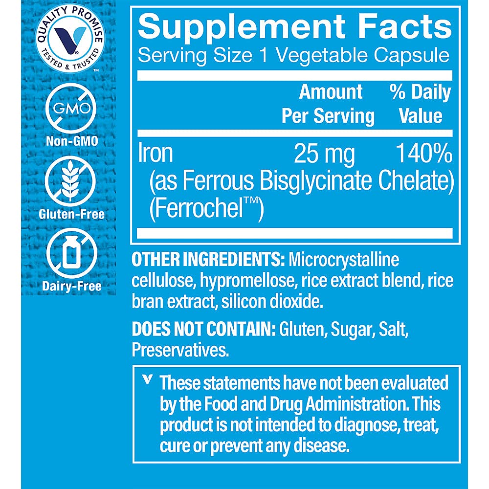 Foto 4 pulgar | Suplemento The Vitamin Shoppe Comfort Iron 25 Mg 90 Cápsulas - Venta Internacional.