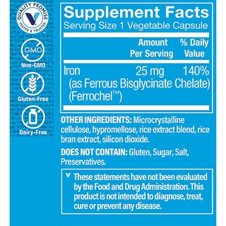 Foto 3 | Suplemento The Vitamin Shoppe Comfort Iron 25 Mg 90 Cápsulas - Venta Internacional.