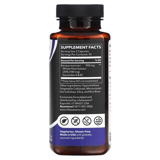 Foto 2 | Suplemento De Extracto De Bacopa Lifeseasons Essentials 900 Mg - Venta Internacional.