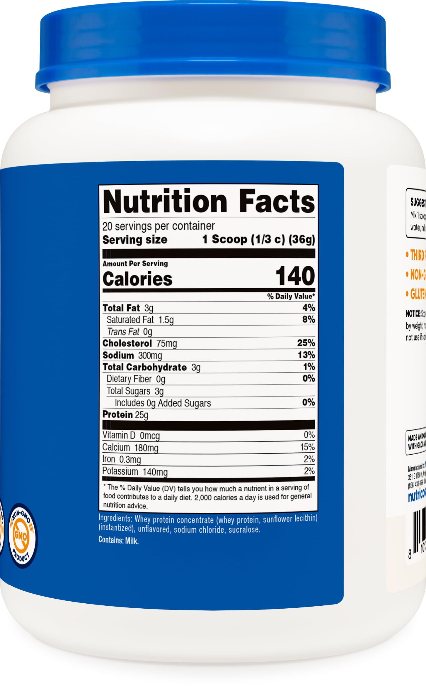 Foto 6 pulgar | Suplemento Proteico Nutricost Whey Protein Concentrate 680 G - Venta Internacional.
