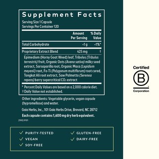 Foto 3 | Suplemento Gaia Herbs Male Libido 120 Cápsulas Veganas - Venta Internacional.
