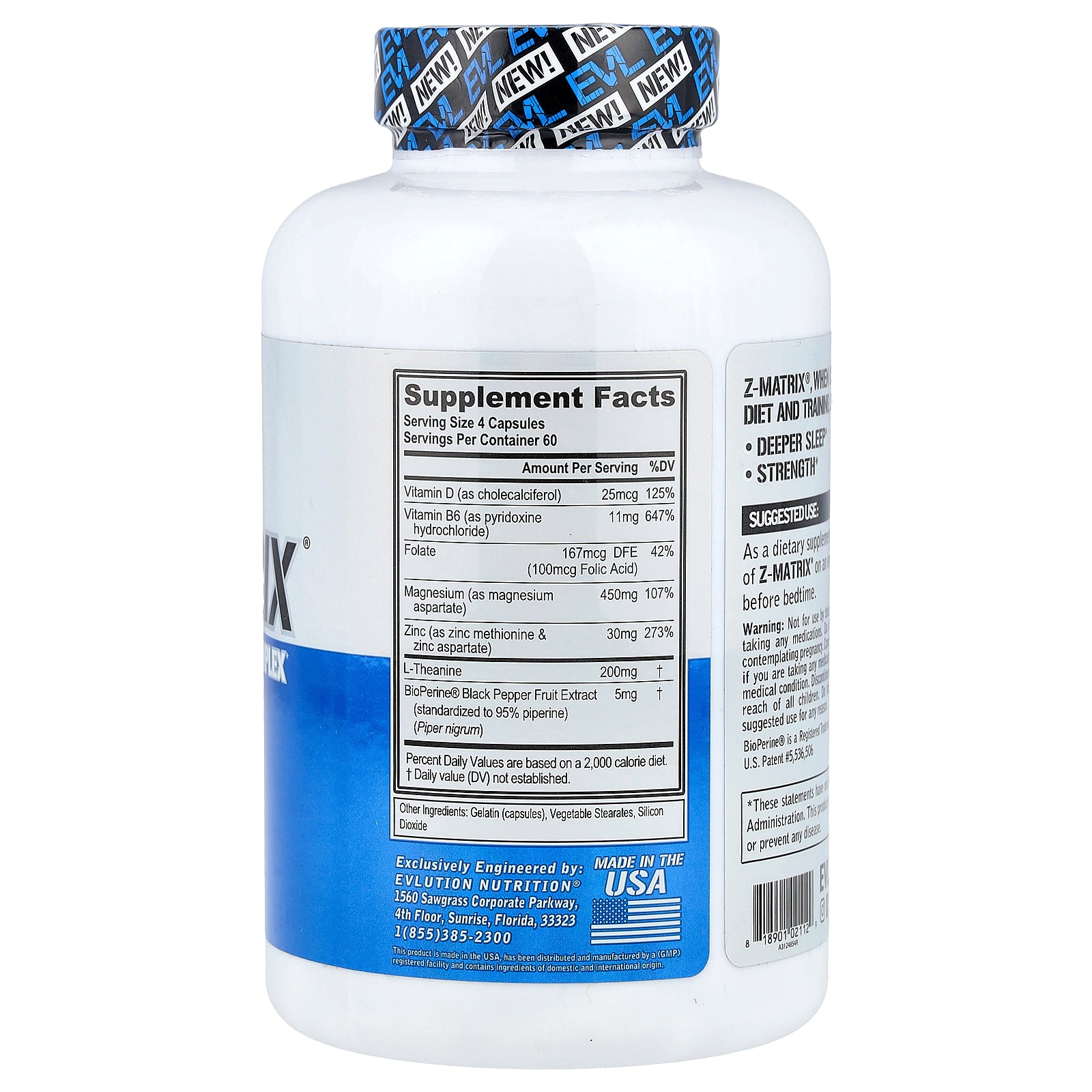Foto 3 pulgar | Suplemento Evlution Nutrition Z-matrix Recovery & Sleep 240 Cápsulas - Venta Internacional.