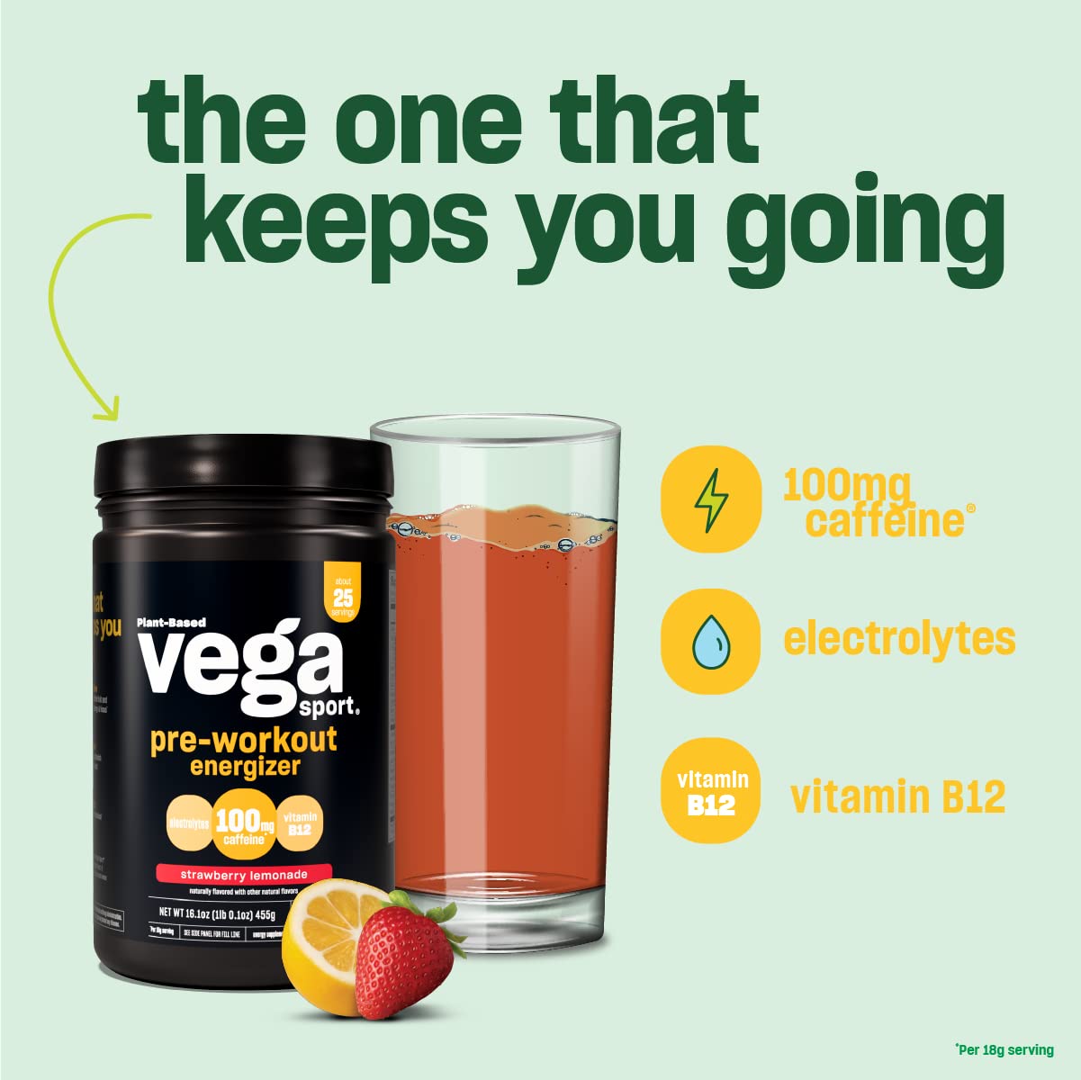 Foto 8 pulgar | Limonada De Fresa Vega Sport Energizer Pre-workout 500g - Venta Internacional.