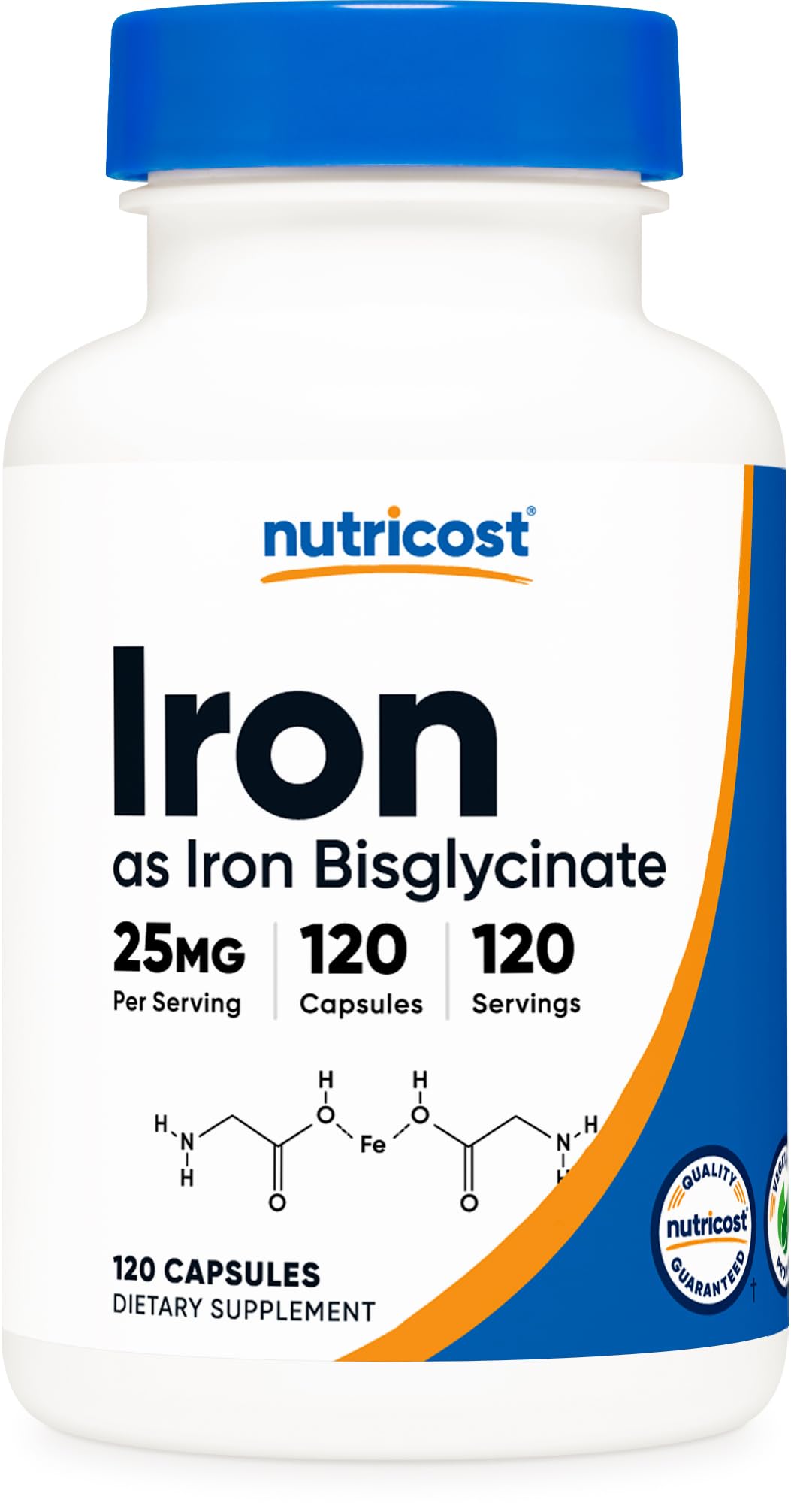 Foto 2 pulgar | Suplemento De Hierro Nutricost Bisglicinato De Hierro 25 Mg 120 Cápsulas - Venta Internacional.