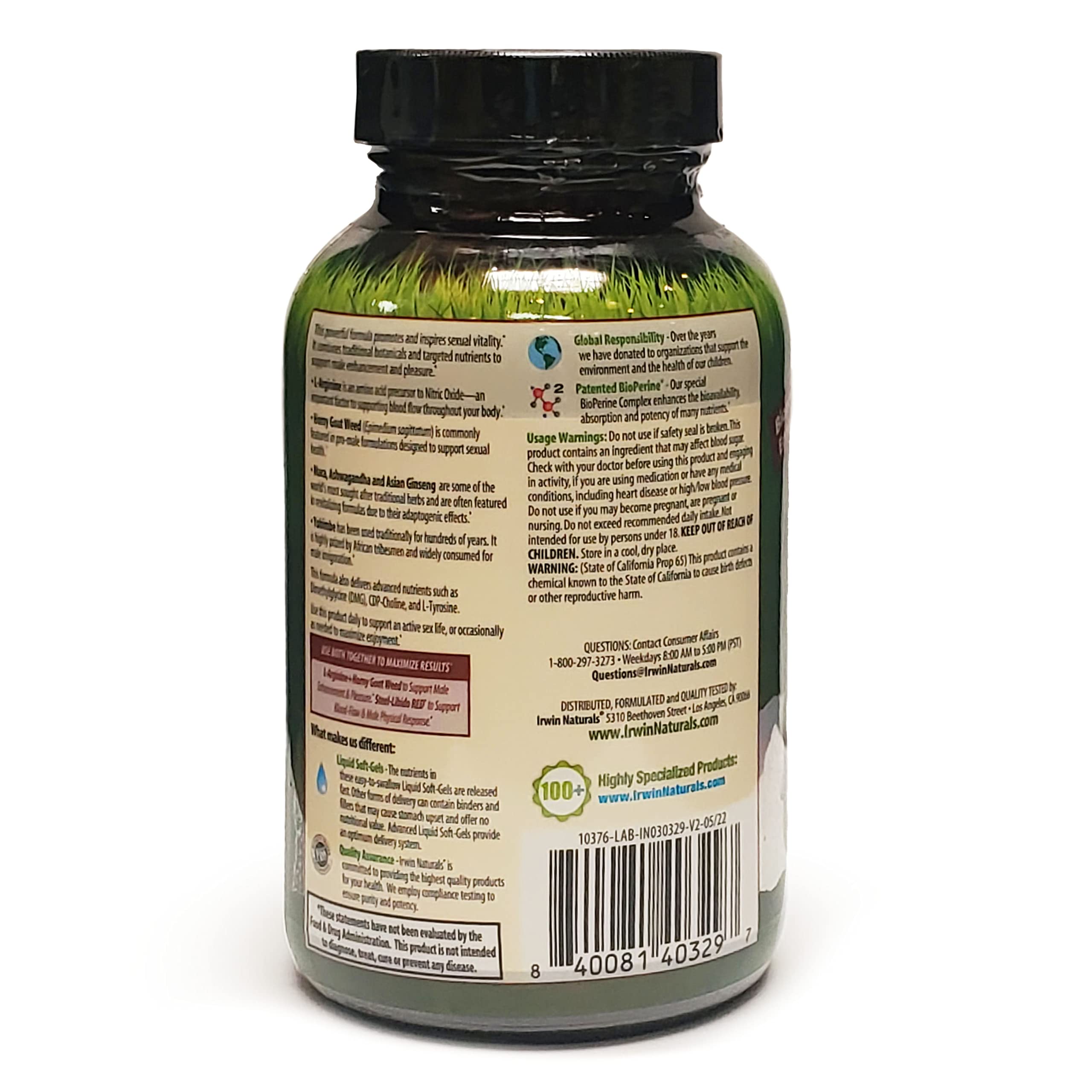 Foto 3 | Suplemento De L-arginina Y Hierba De Cabra En Cachonda De Irwin Naturals 75 Geles - Venta Internacional.