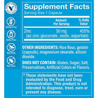 Foto 3 | Suplemento The Vitamin Shoppe Zinc 50 Mg 200 Cápsulas - Venta Internacional.