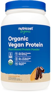 Foto 1 | Proteína En Polvo Nutricost Organic Vegan Chocolate Cacahuete 907 G - Venta Internacional.