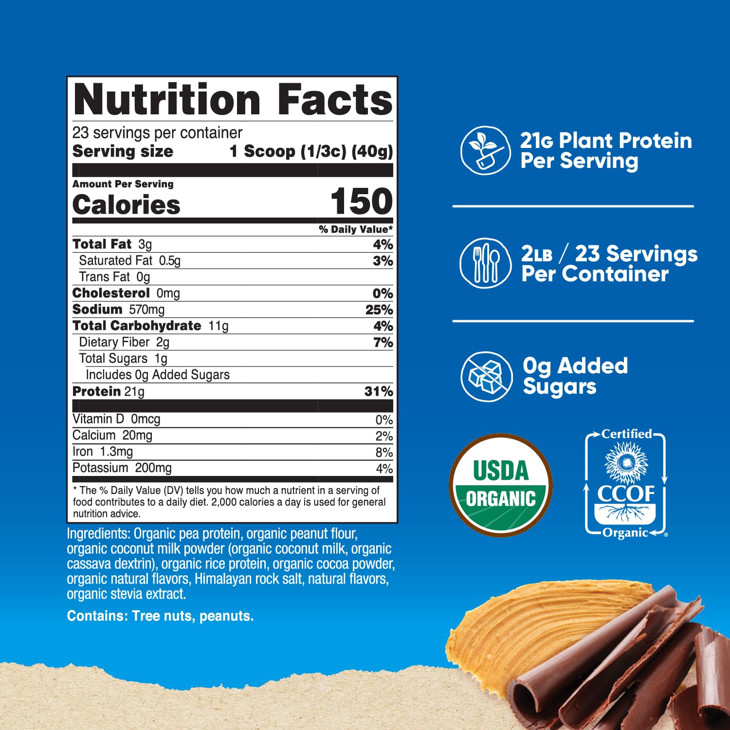 Foto 3 pulgar | Proteína En Polvo Nutricost Organic Vegan Chocolate Cacahuete 907 G - Venta Internacional.