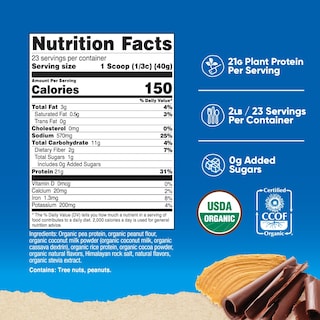 Foto 2 | Proteína En Polvo Nutricost Organic Vegan Chocolate Cacahuete 907 G - Venta Internacional.