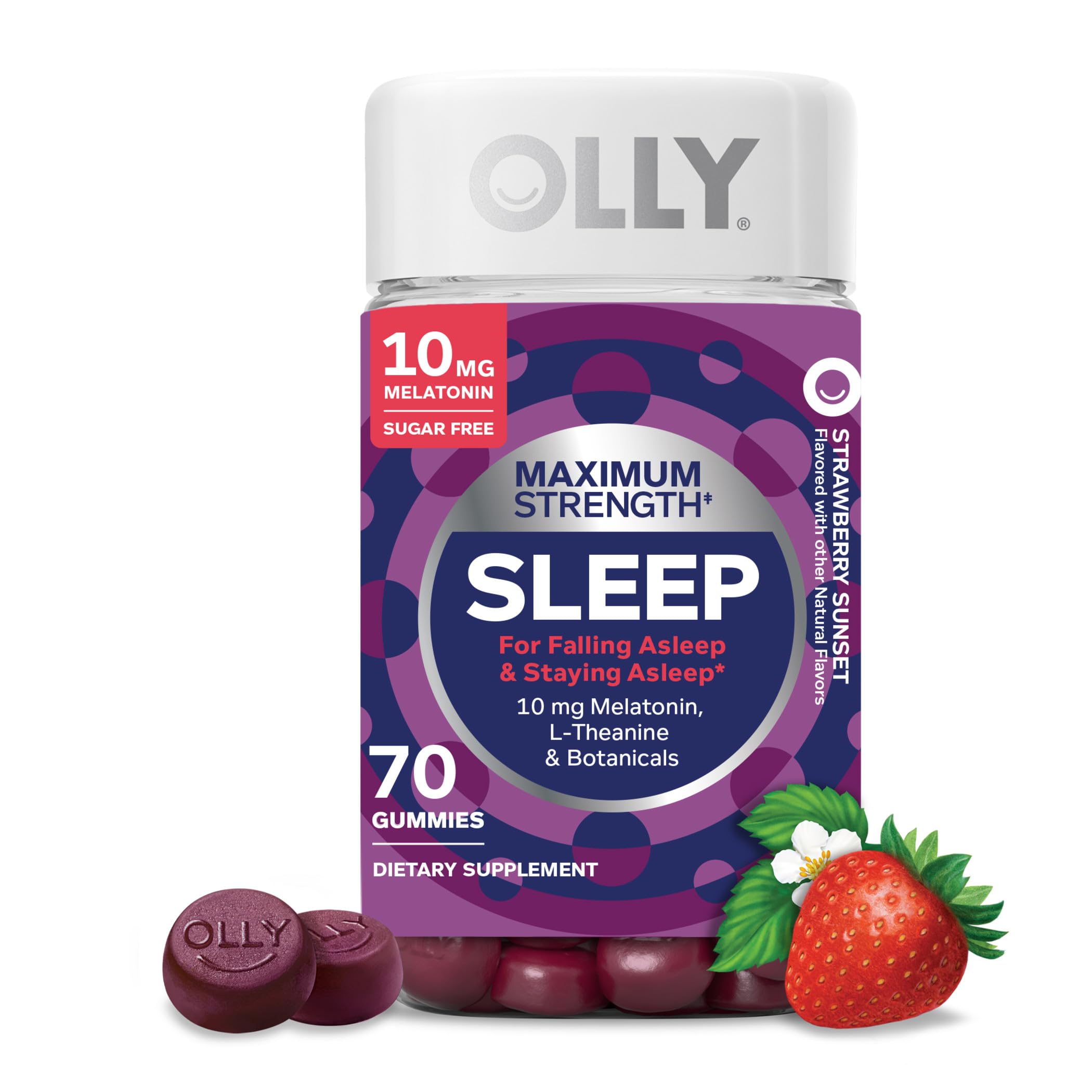 Foto 2 pulgar | Goma Para Dormir Olly Max Strength Con 10 Mg De Melatonina, 70 Unidades - Venta Internacional.