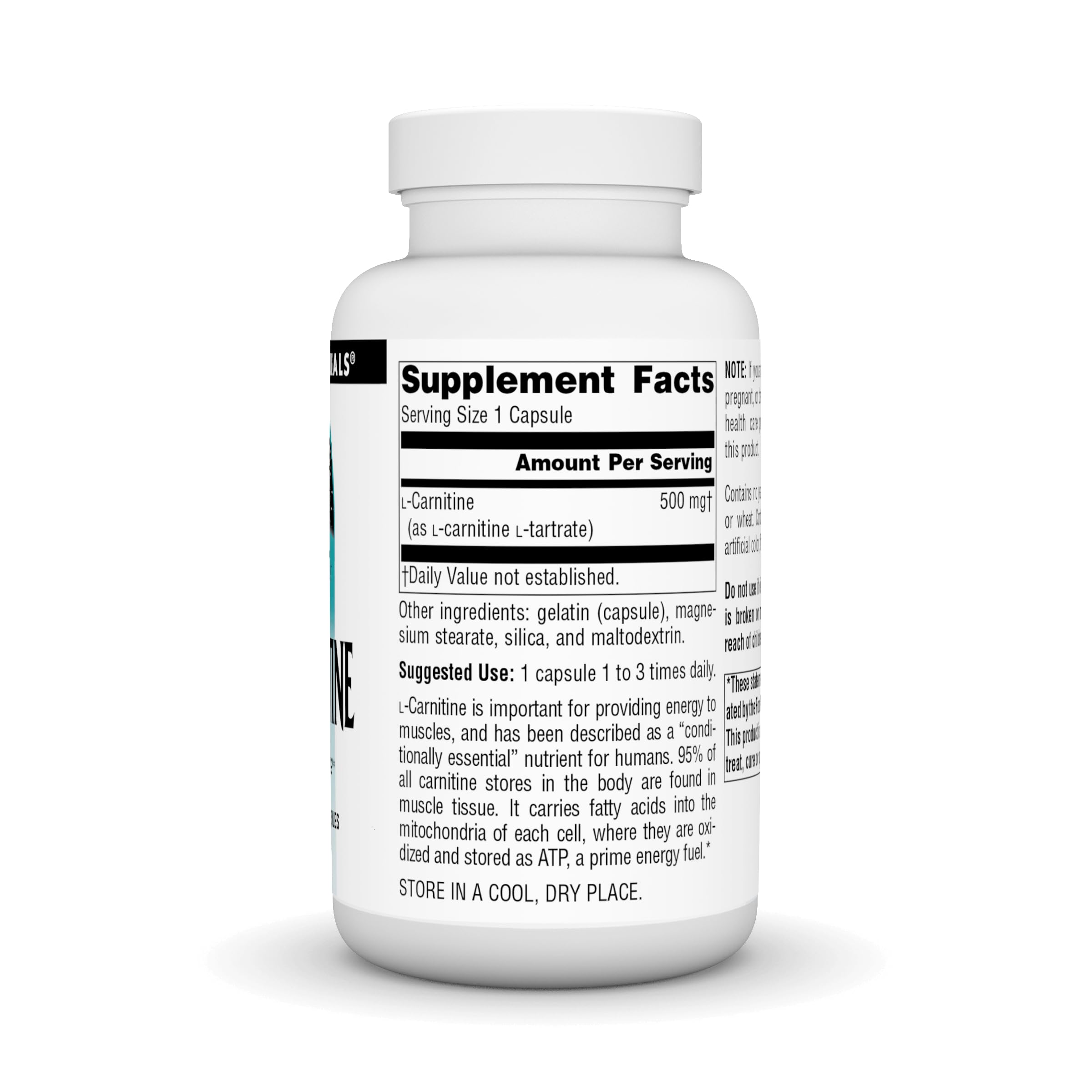 Foto 3 pulgar | Suplemento Source Naturals L-carnitina 500 Mg 120 Cápsulas - Venta Internacional