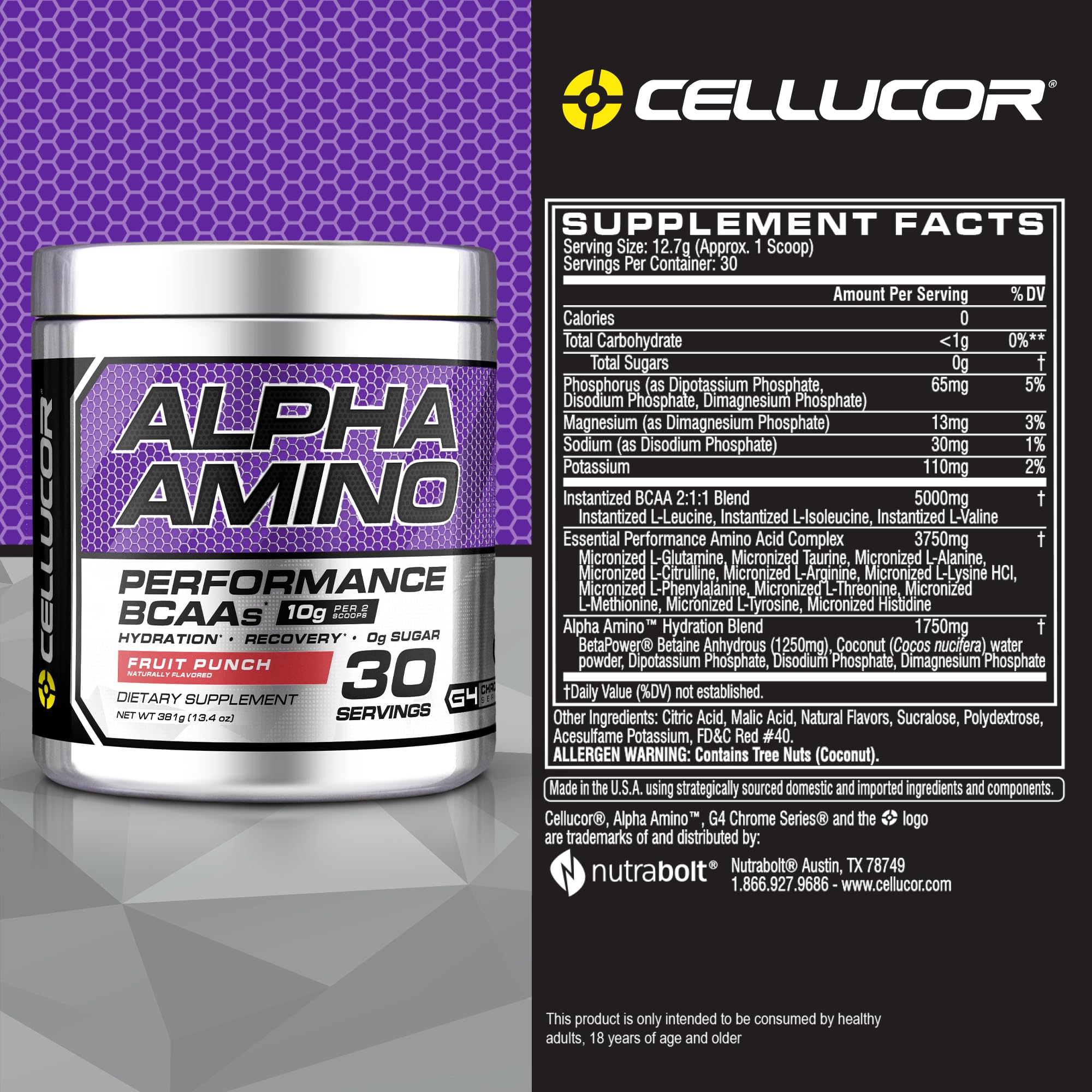 Foto 2 | Suplemento Cellucor Alpha Amino Eaa Y Bcaa En Polvo 30 Porciones - Venta Internacional.