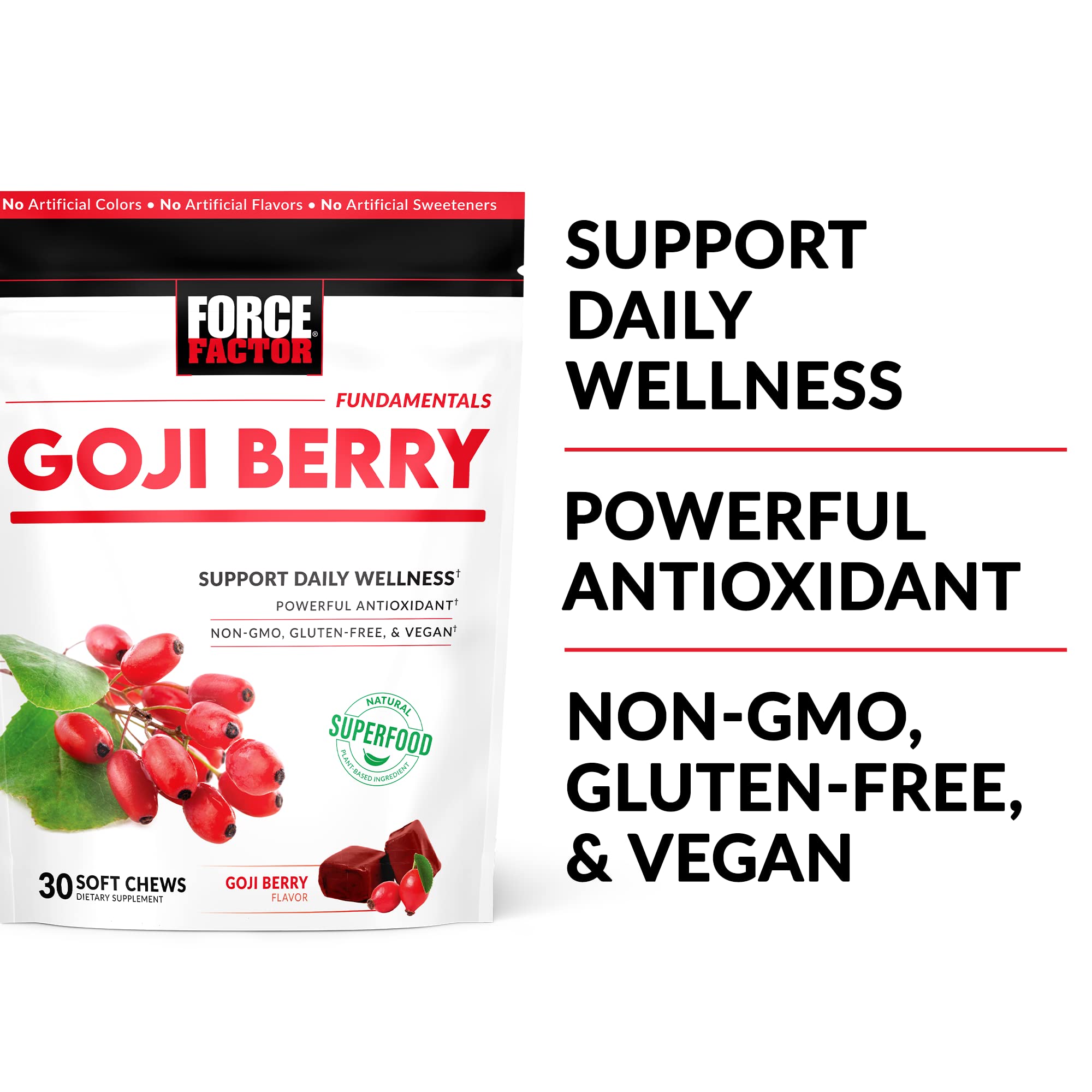 Foto 2 | Supplement Force Factor Goji Berry Soft Chews 30 Masticables Blandos - Venta Internacional.