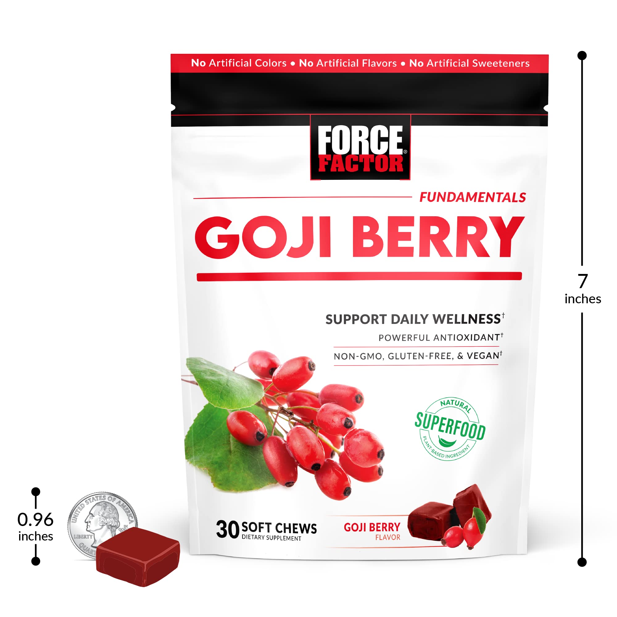 Foto 6 | Supplement Force Factor Goji Berry Soft Chews 30 Masticables Blandos - Venta Internacional.
