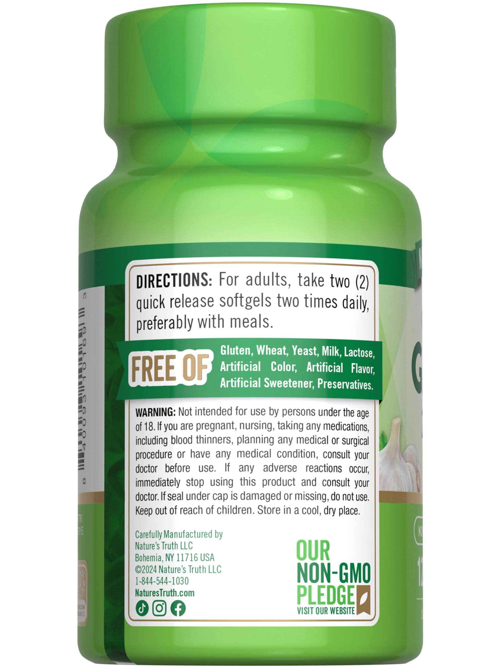 Foto 8 pulgar | Suplemento Nature's Truth, Ajo Inodoro, 2400 Mg, 120 Cápsulas Blandas - Venta Internacional.