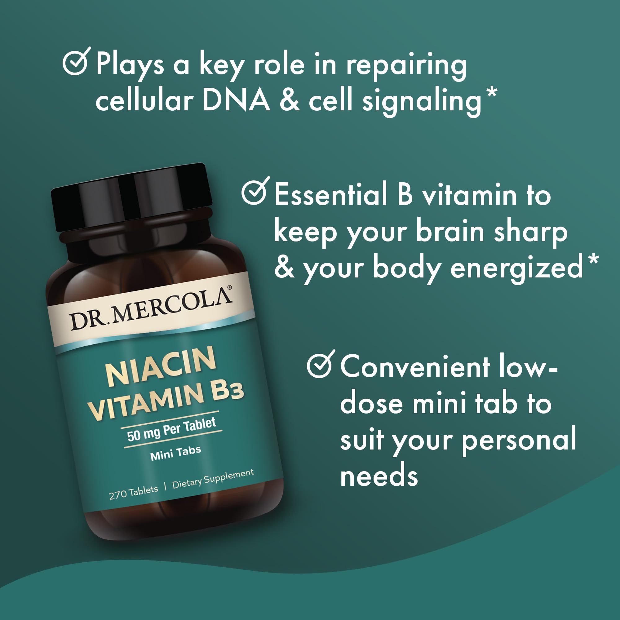 Foto 5 pulgar | Suplemento Dr. Mercola Con Niacina Y Vitamina B3, 50 Mg, 270 Tabletas - Venta Internacional.