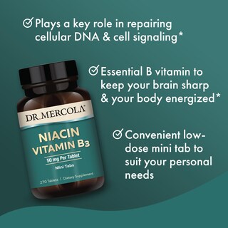 Foto 4 | Suplemento Dr. Mercola Con Niacina Y Vitamina B3, 50 Mg, 270 Tabletas - Venta Internacional.