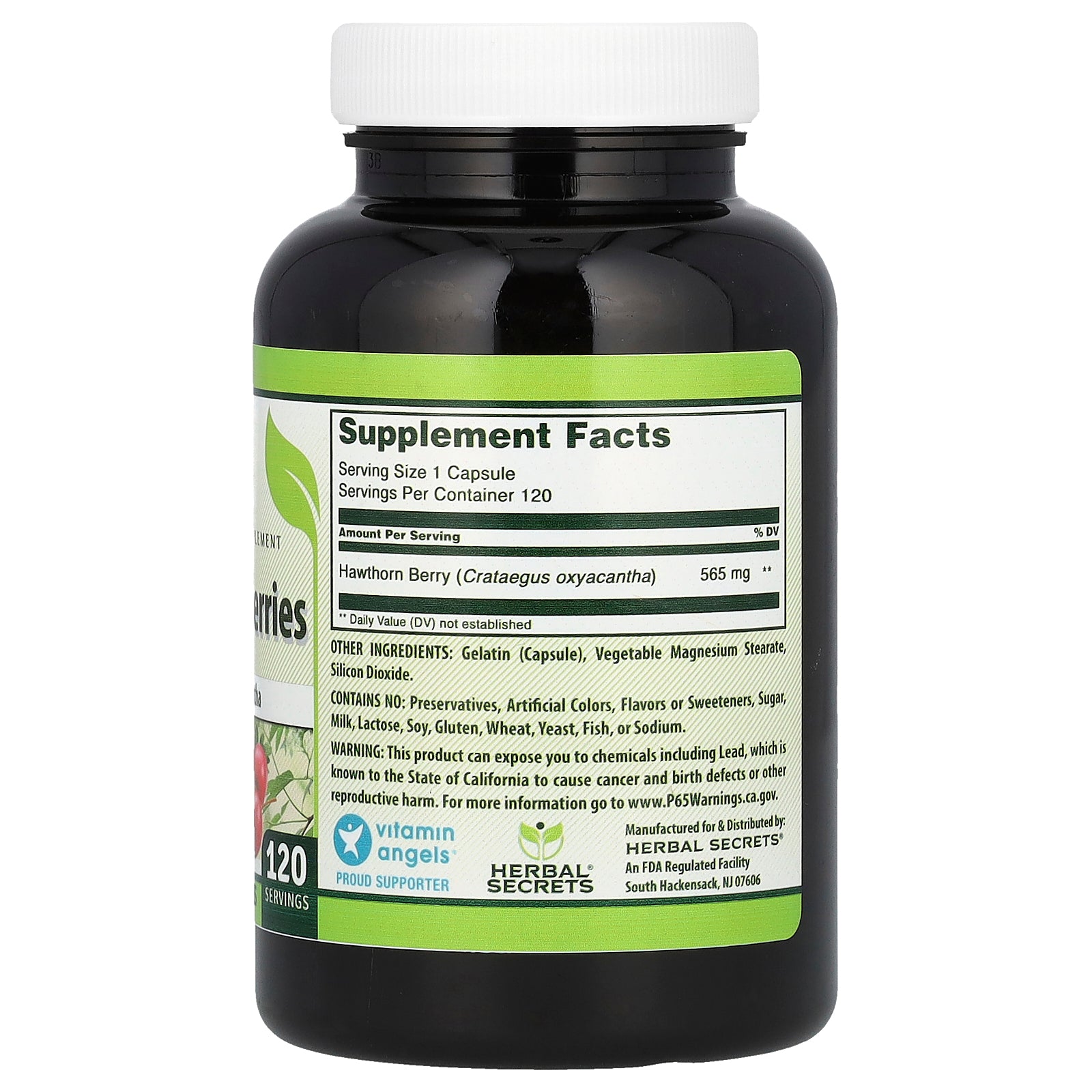 Foto 3 pulgar | Suplemento Herbal Secrets, Bayas De Espino Blanco, 565 Mg, 120 Cápsulas - Venta Internacional.