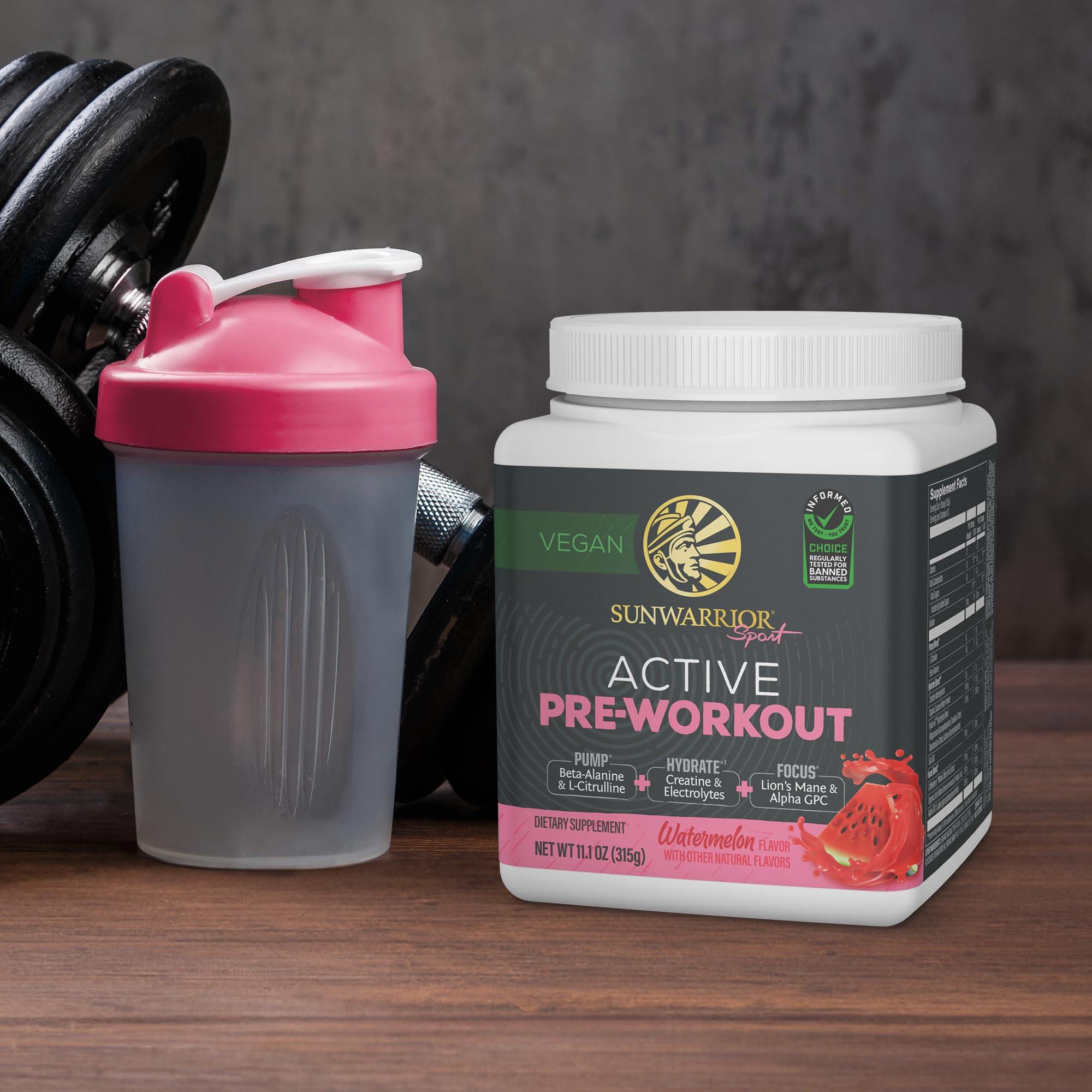 Foto 8 pulgar | Bebida Energética Sunwarrior Active Watermelon Para Antes Del Entrenamiento, 30 Raciones - Venta Internacional.