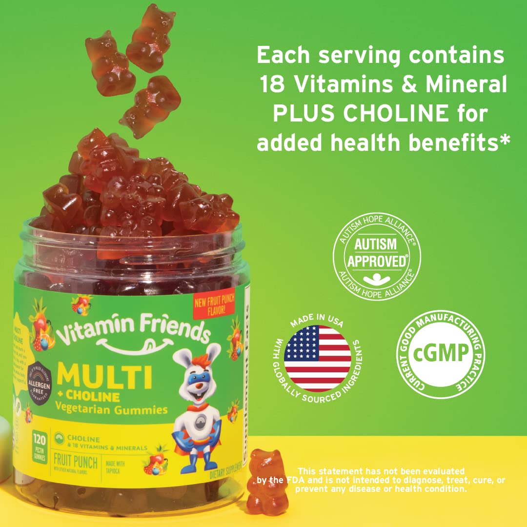 Foto 6 pulgar | Gomitas Multivitamínicas Y De Colina Vitamin Friends Kids Para 30 Días - Venta Internacional.