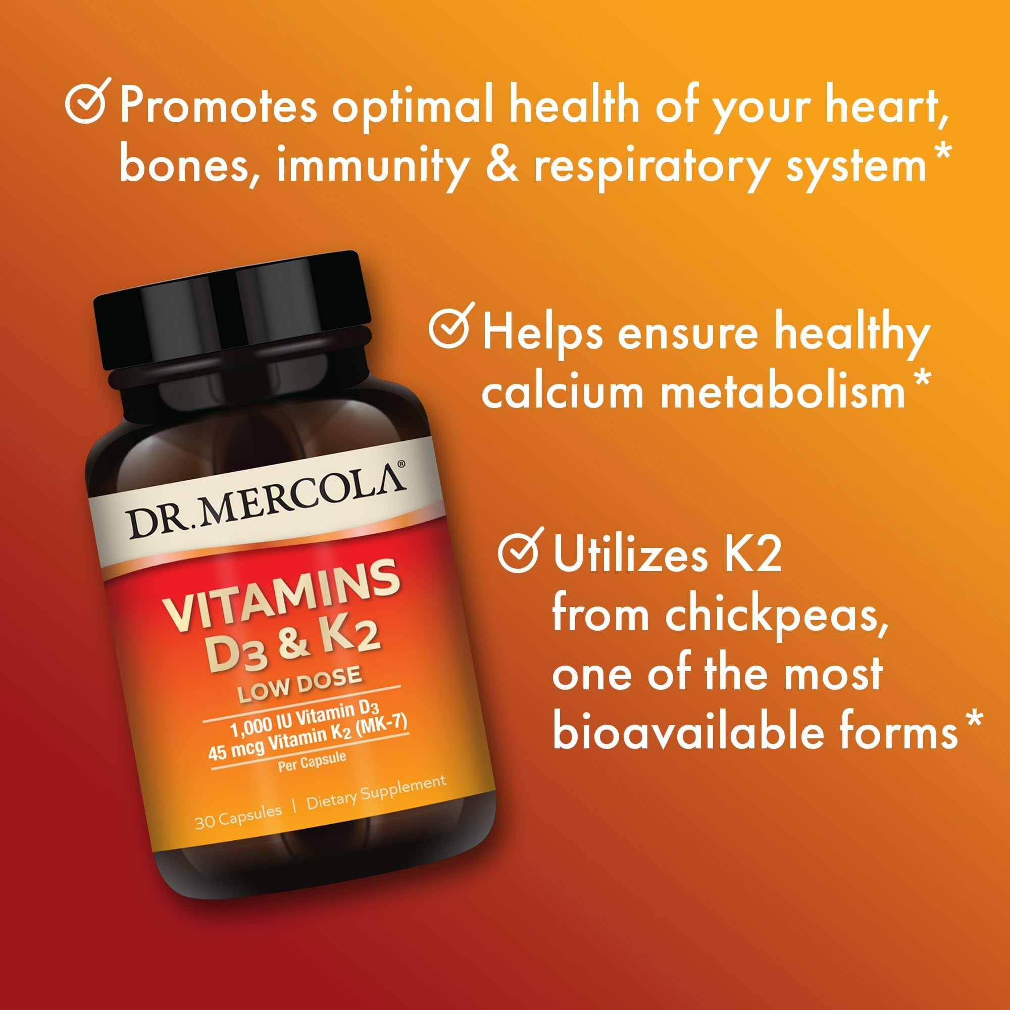 Foto 5 pulgar | Suplemento Dr. Mercola Con Vitaminas D3 Y K2 30 Cápsulas - Venta Internacional.