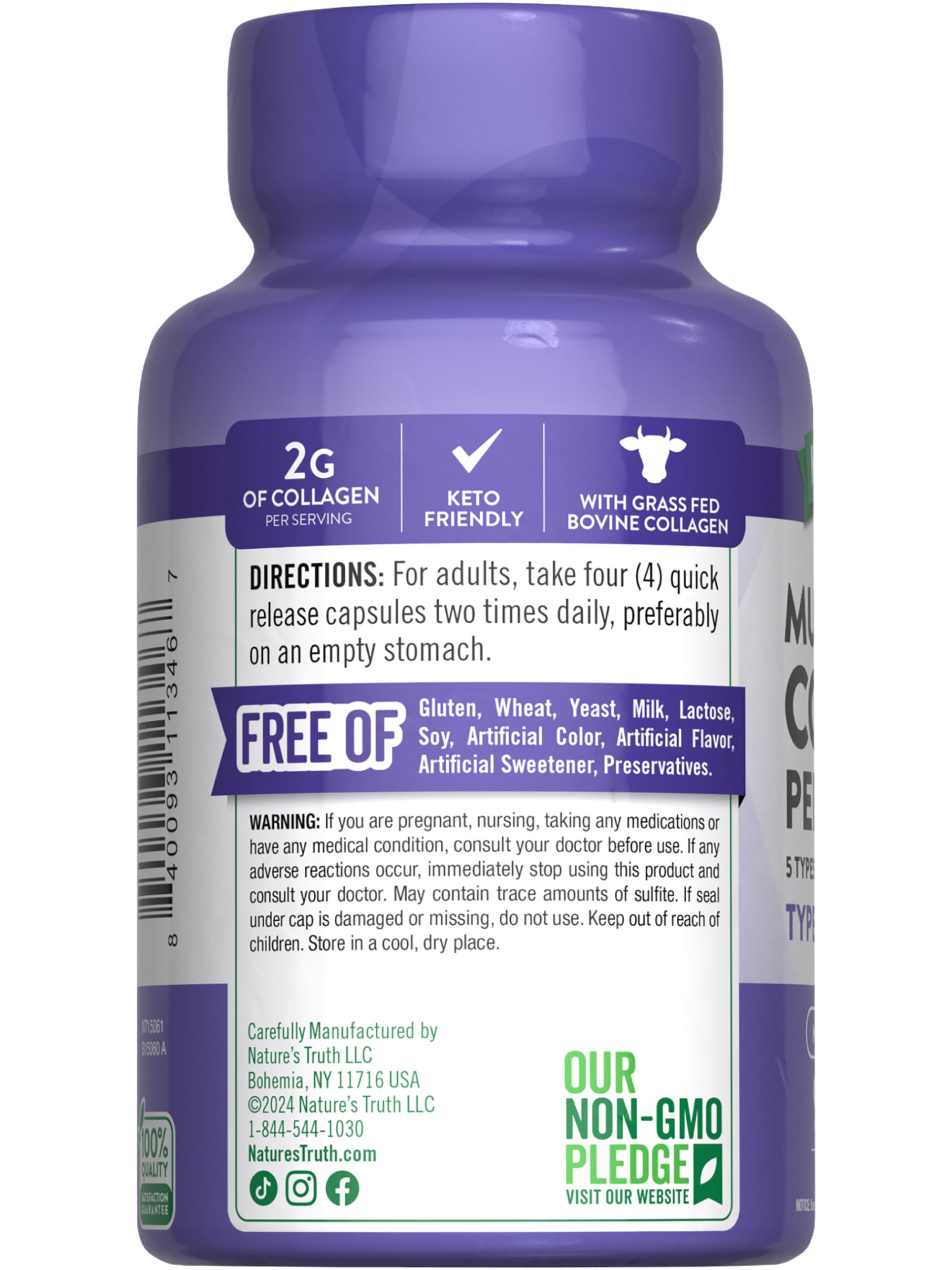 Foto 7 | Suplemento De 2000 Mg De Péptidos Multicolágeno De Nature's Truth - Venta Internacional.