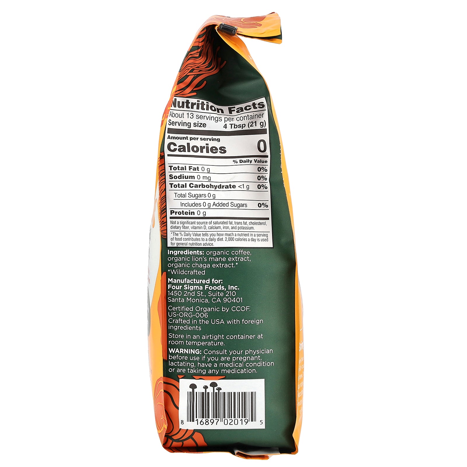 Foto 2 | Café Four Sigmatic Focus Organic Con Melena De León Y Chaga 283 G - Venta Internacional.