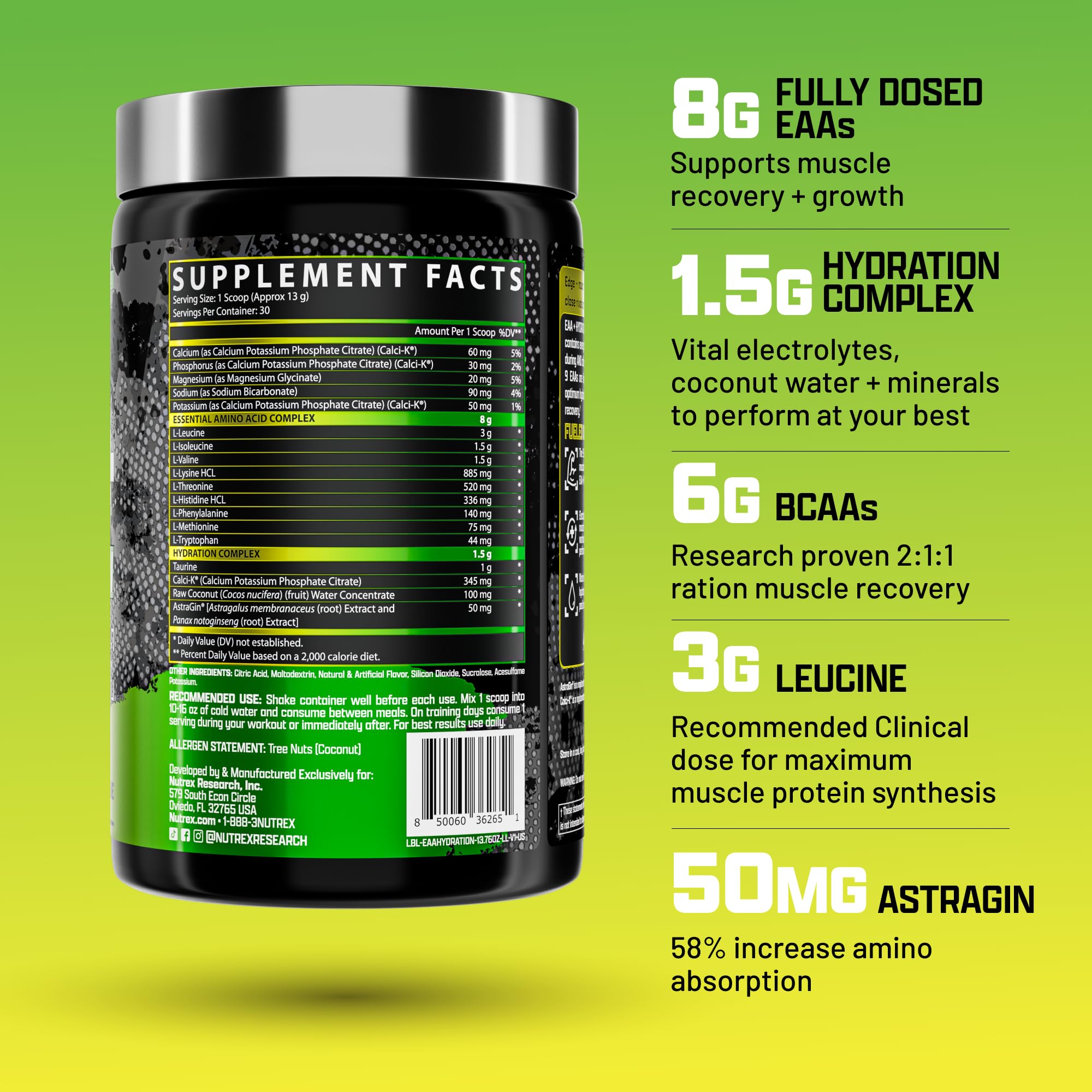 Foto 3 pulgar | Suplemento Nutrex Research Eaa Hydration 30 Porciones - Venta Internacional.
