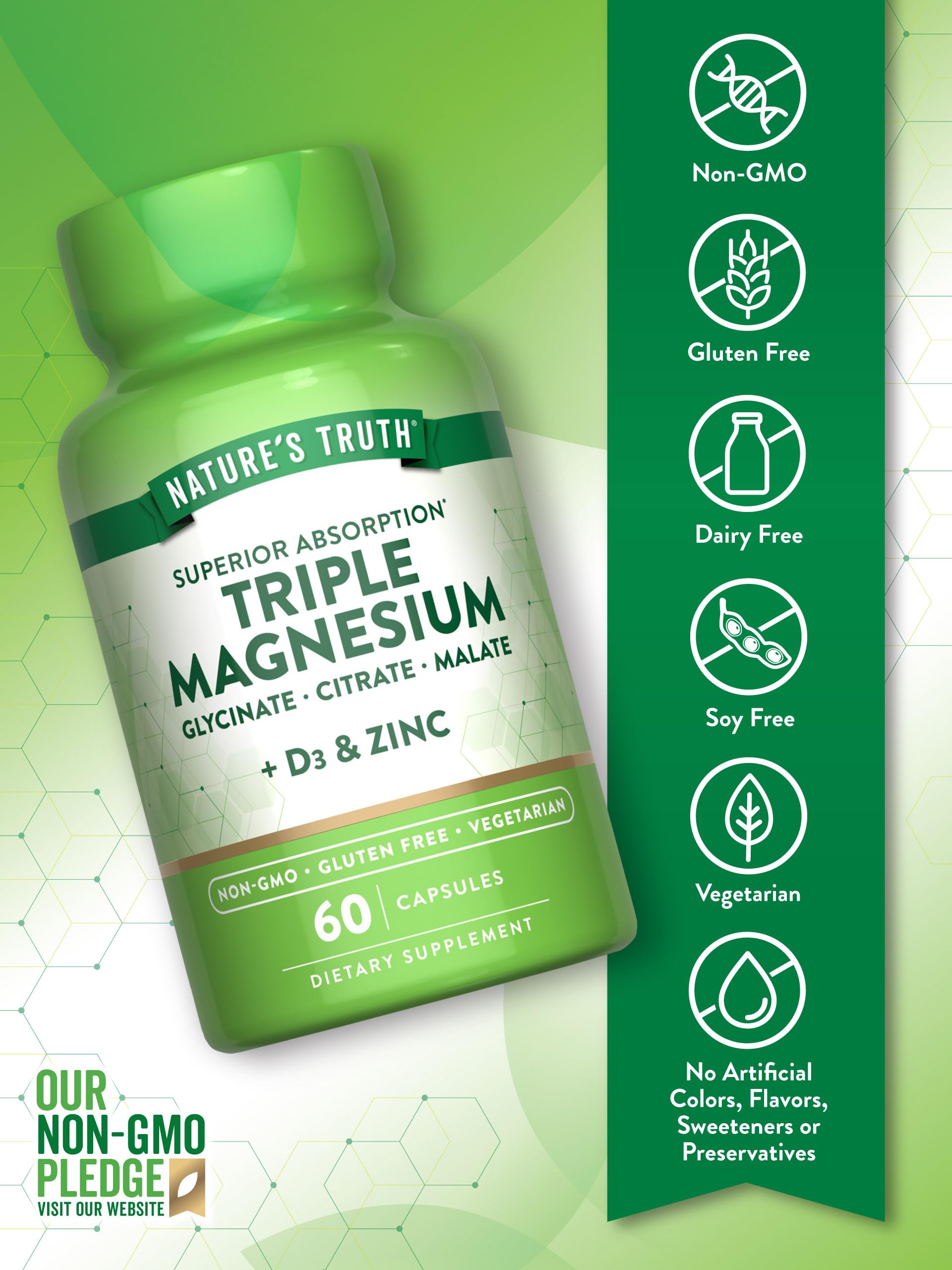 Foto 3 | Suplemento Nature's Truth Triple Magnesio Complex 60 Cápsulas - Venta Internacional.