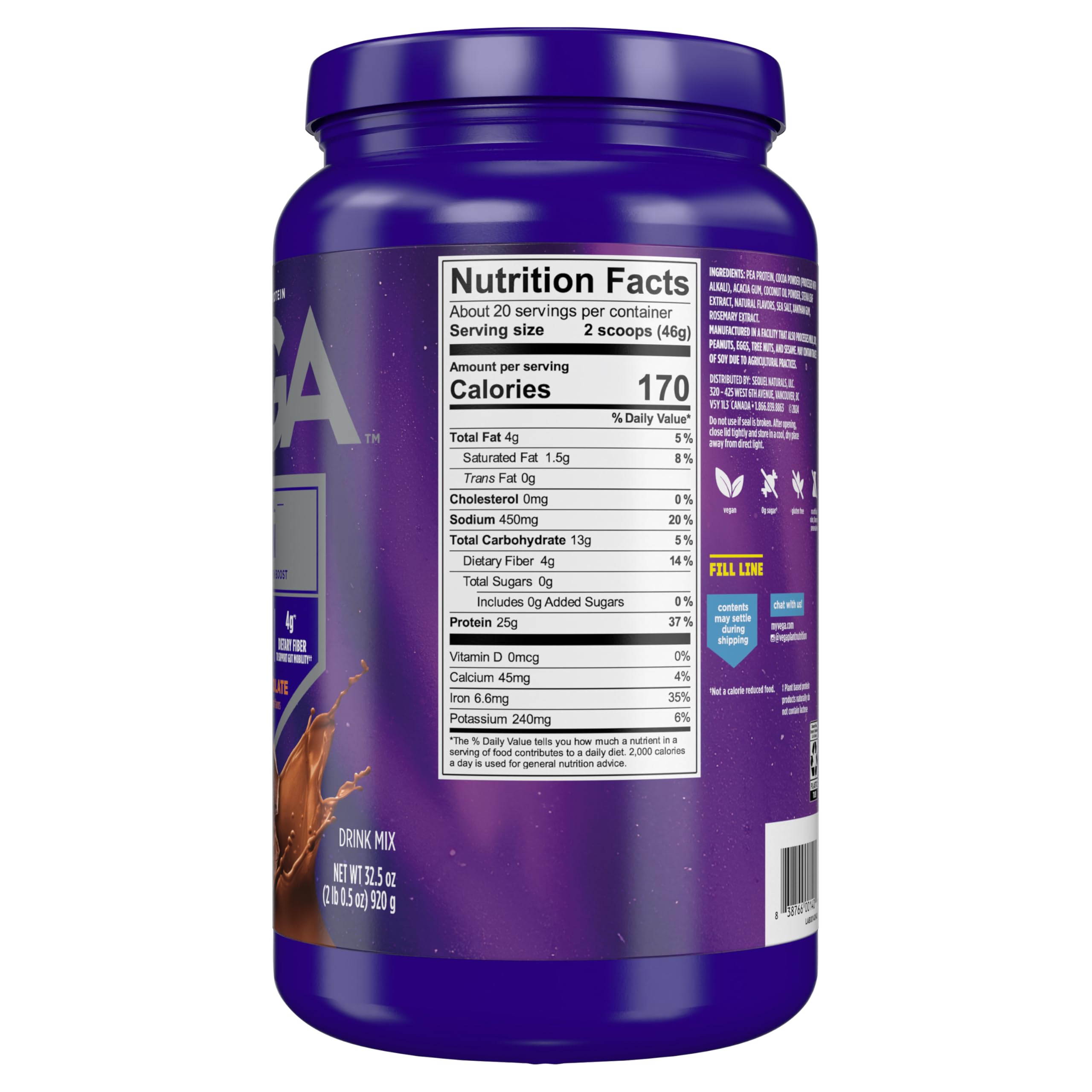 Foto 3 pulgar | Mezcla De Bebidas Proteicas Vega Original Essential, 25 G, Planta, 32,5 Oz - Venta Internacional.