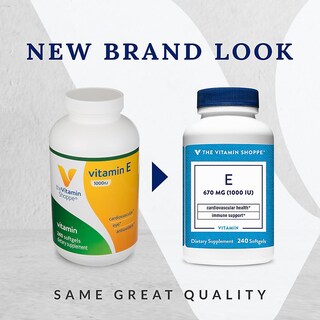 Foto 3 | Suplemento De Vitamina E De The Vitamin Shoppe, 1000 Ui Y 240 Cápsulas Blandas - Venta Internacional.