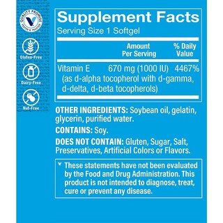 Foto 4 | Suplemento De Vitamina E De The Vitamin Shoppe, 1000 Ui Y 240 Cápsulas Blandas - Venta Internacional.
