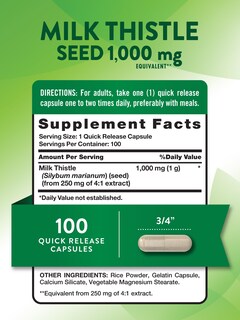 Foto 2 | Suplemento De Extracto De Cardo Mariano De Nature's Truth, 1000 Mg, 100 Unidades - Venta Internacional.