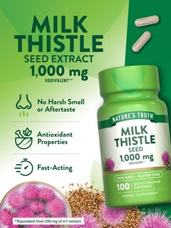 Foto 5 | Suplemento De Extracto De Cardo Mariano De Nature's Truth, 1000 Mg, 100 Unidades - Venta Internacional.